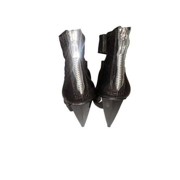 Michael Kors Black Peep Toe Strappy Leather Bootie High Heels Size 7 - Picture 5 of 6